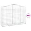 vidaXL Coșuri gabion arcuite 40 buc, 200x50x140/160cm, fier galvanizat