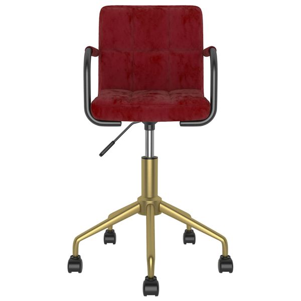 vidaXL Scaune de bucătărie pivotante, 2 buc., roșu vin, catifea