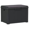 vidaXL Cutie depozitare de grădină cu pernă șezut, antracit, 125 L, PP