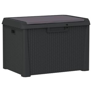 vidaXL Cutie depozitare de grădină cu pernă șezut, antracit, 125 L, PP