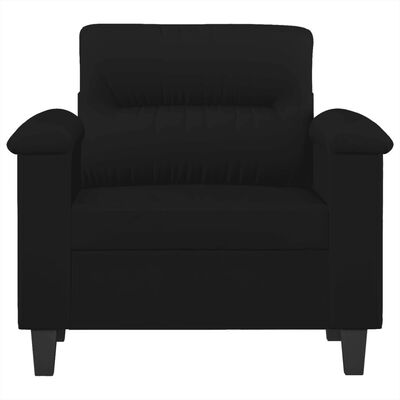 vidaXL Fotoliu canapea, negru, 60 cm, textil microfibră