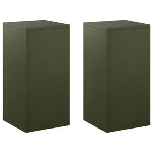 vidaXL Suport pentru plante 2 pcs Verde măsliniu 30 x 30 x 60 cm Oțel