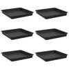 vidaXL Tavă Pătrată pentru Flori 6 buc. Negru 18 x 18 x 2 cm Plastic