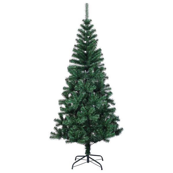 vidaXL Brad de Crăciun artificial cu v&acirc;rfuri irizate verde 120 cm PVC