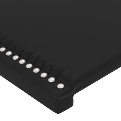vidaXL Tăblie de pat cu aripioare, negru, 183x23x118/128 cm, piele eco