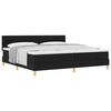 vidaXL Pat cu arcuri cu pernă cu headboard Negru 200 x 200 cm țesătură