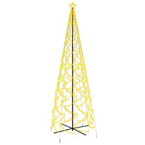 vidaXL Brad de Crăciun conic, 1400 LED-uri, alb cald, 160x500 cm