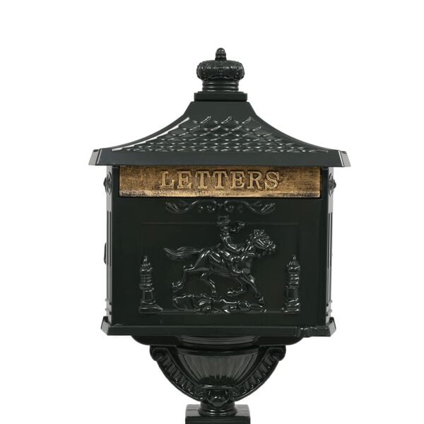 vidaXL Cutie poștală cu picior, aluminiu, vintage, inoxidabil, verde