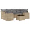 vidaXL Set canapele de grădină, 7 piese, cu perne, bej, poliratan