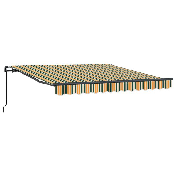 vidaXL Cortina Retractabilă Manual Verde și galben 350 x 250 cm