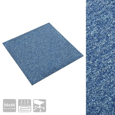 vidaXL Plăci de pardoseală, 20 buc., albastru, 50 x 50 cm, 5 m²