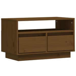 vidaXL Comodă TV, maro miere, 60x35x37 cm, lemn masiv de pin