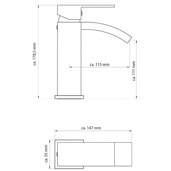 SCH&Uuml;TTE Baterie mixer cu jet cascadă "CASCATA", crom