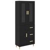 vidaXL Bufet Stejar Negru 34,5 x 34 x 180 cm Lemn prelucrat