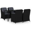vidaXL Set de servit masa pentru grădină, 5 piese, negru