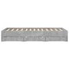 vidaXL Cadru de pat cu sertare, gri beton, 140x190 cm, lemn prelucrat
