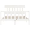 vidaXL Cadru de pat fără saltea, alb, 120x200 cm, lemn masiv pin