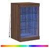 vidaXL Servantă cu lumini LED, stejar maro, 41x37x67 cm