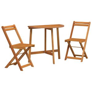 vidaXL Set bistro 3 pcs Ulei Natural Lemn Solid de Acacia