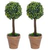 vidaXL Plante artificiale cimișir cu ghiveci 2 buc. verde 56 cm minge