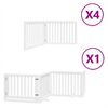 vidaXL Poartă c&acirc;ini pliabilă cu ușă 12 panouri, alb, 960 cm, lemn plop