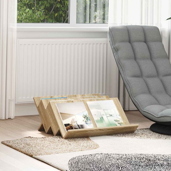 vidaXL Raft pentru reviste cu raft Stejar Sonoma 65 x 53 x 28,5 cm
