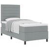 vidaXL Pat cu arcuri cu saltea Gri deschis 90 x 200 cm țesătură
