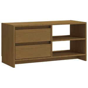 vidaXL Comodă TV, maro miere, 80x31x39 cm, lemn masiv de pin