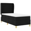 vidaXL Pat cu arcuri cu saltea cu headboard Negru 200 x 80 cm țesătură