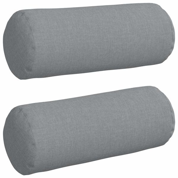 vidaXL Perne Bolster 2 pcs Gri deschis &Oslash; 15 x 40 cm țesătură