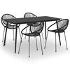 vidaXL Set mobilier de exterior, 5 piese, negru, ratan PVC