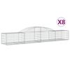 vidaXL Coșuri gabion arcuite, 8 buc., 300x50x40/60 cm, fier galvanizat