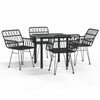 vidaXL Set mobilier de grădină, 5 piese, negru, poliratan