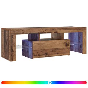 vidaXL Dulap TV cu lumini LED lemn vechi 120x36,5x40 cm lemn prelucrat