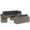 vidaXL Set canapele de grădină, 9 piese, cu perne, gri, poliratan