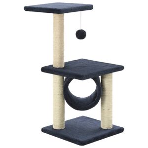 vidaXL Ansamblu pisici, st&acirc;lpi din funie sisal, bleumarin, 65 cm