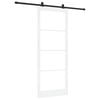 vidaXL Ușă glisantă ORKDAL Alb 93 x 232 cm Lemn masiv de pin și sticlă