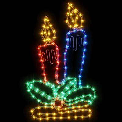 vidaXL Figurină lumânări de Crăciun, 144 LED-uri, 70x42 cm