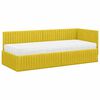 vidaXL Cadru de pat colțar cu saltea cu headboard 2 pcs Galben Catifea
