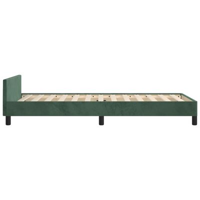 vidaXL Cadru de pat cu tăblie, verde închis, 80x200 cm, catifea