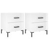 vidaXL Noptiere, 2 buc., alb extralucios, 40x35x47,5 cm, lemn compozit