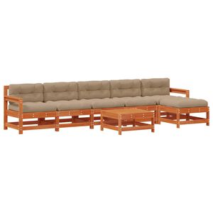 vidaXL Set de lounge pentru grădină 7 buc. Lemn de pin vopsit maro