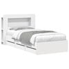 vidaXL Cadru de pat cu depozitare și tăblie cu sertar Alb 80 x 200 cm
