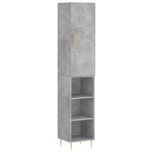 vidaXL Dulap &icirc;nalt, gri beton, 34,5x34x180 cm, lemn prelucrat