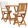 vidaXL Set bistro cu pernă 3 pcs Ulei Natural Lemn Solid de Acacia