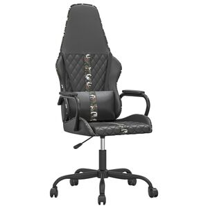 vidaXL Scaun de jocuri, negru și camuflaj, piele ecologică