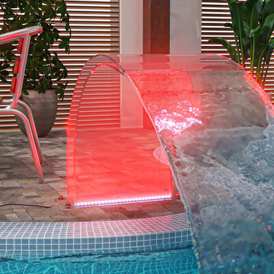 vidaXL Fântână piscină cu LED-uri RGB, set de conectori acrilic 50 cm