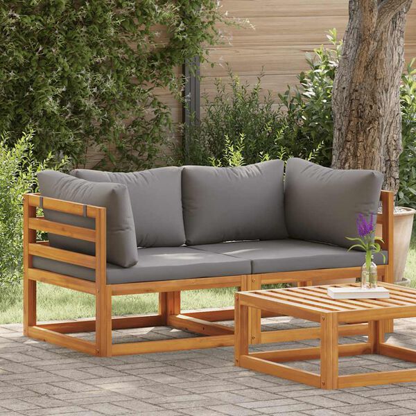 vidaXL Canapele de colț modulare cu perne, 2 buc., gri &icirc;nchis