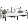 vidaXL Cadru de pat de zi cu headboard Negru 100 x 200 cm Oțel