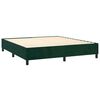 vidaXL Pat box spring cu saltea, verde &icirc;nchis, 180x200 cm, catifea
